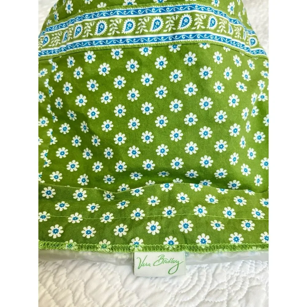 Vera Bradley Apple Green Diddy + Red Provincial Drawstring Wet Bags Set 2